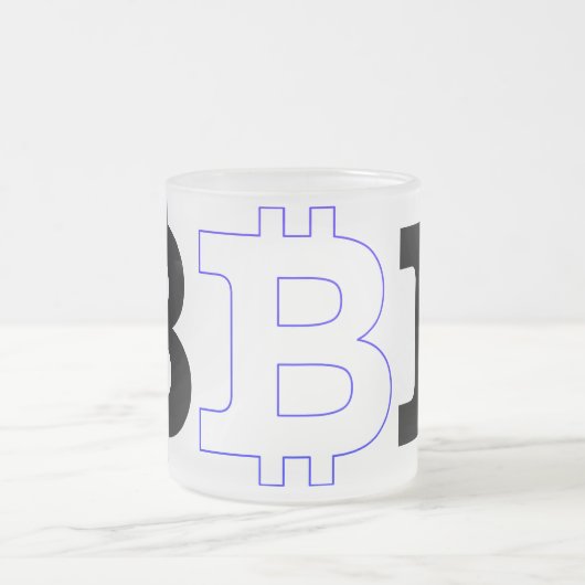 Bitcoinロゴ フロストグラスマグカップ (中央)