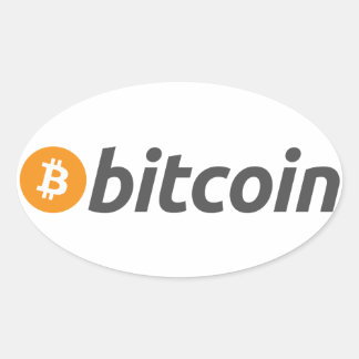 Bitcoinロゴ+文字 楕円形シール