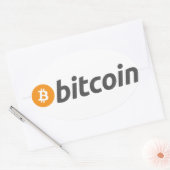 Bitcoinロゴ+文字 楕円形シール (封筒)