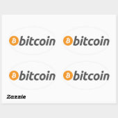 Bitcoinロゴ+文字 楕円形シール (シート)
