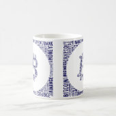 Bitcoinロゴwordartグラフィック コーヒーマグカップ (中央)