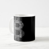Bitcoinロゴwordartグラフィック コーヒーマグカップ (正面左)