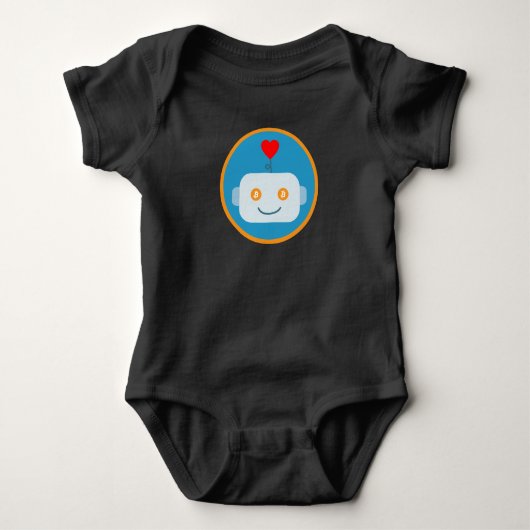 BitcoinロボットTシャツ ベビーボディスーツ (正面)