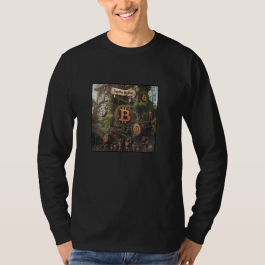 Bitcoin一緒に私たちは上昇 Tシャツ (正面)
