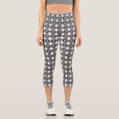 Bitcoin動揺して Black CoinロゴCapriレギンス カプリレギンス (正面)