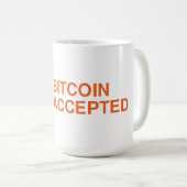 Bitcoin受け付けマグカップ コーヒーマグカップ (正面右)