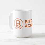 Bitcoin受け付けマグカップ コーヒーマグカップ (正面左)
