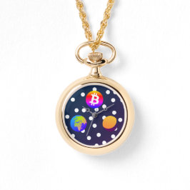 Bitcoin太陽の宇宙デザイカラフルナー(Watch) 腕時計