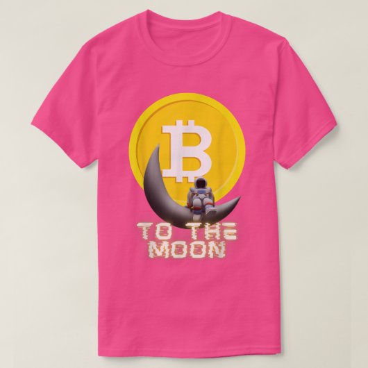 Bitcoin宇宙飛行士を月の暗号に交換 Tシャツ (デザイン正面)