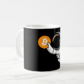 Bitcoin宇宙飛行士Crypto投資家カートゥーングラフィック コーヒーマグカップ (正面左)