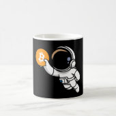 Bitcoin宇宙飛行士Crypto投資家カートゥーングラフィック コーヒーマグカップ (中央)