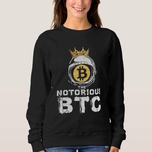 Bitcoin悪名高いBtcクラウンメンズ女性 スウェットシャツ (正面)