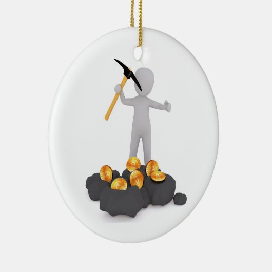 Bitcoin抗夫の暗号の石炭のクリスマスのオーナメント セラミックオーナメント (右)