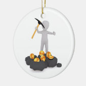 Bitcoin抗夫の暗号の石炭のクリスマスのオーナメント セラミックオーナメント (左)