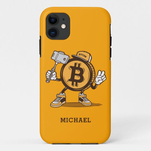 Bitcoin暗号通貨おもしろい漫画パーソナライズされた Case-Mate iPhoneケース (裏面)