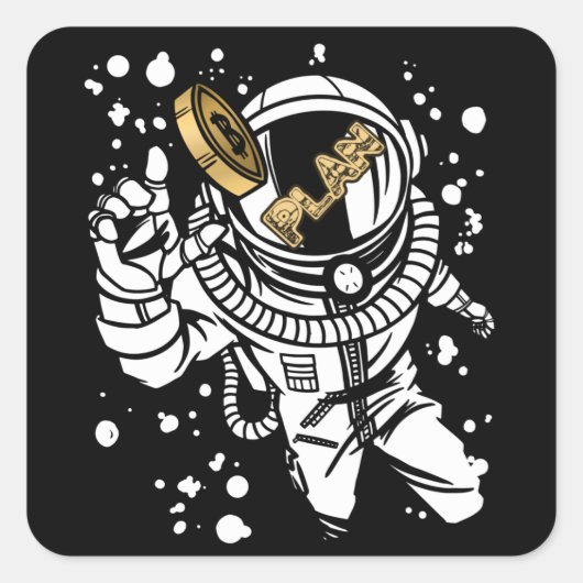 Bitcoin暗号通貨プランB宇宙飛行士 スクエアシール (正面)
