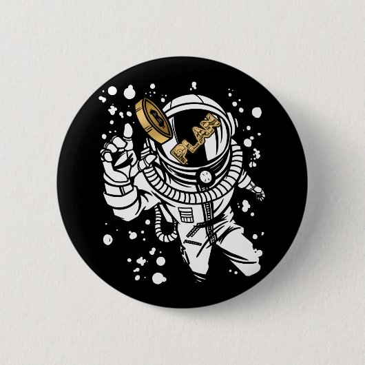 Bitcoin暗号通貨プランB宇宙飛行士 缶バッジ (正面)