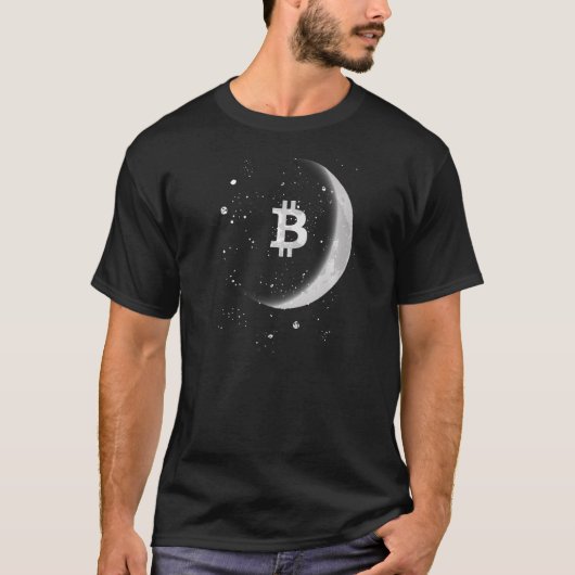 Bitcoin月の増加ムーンBTCスタッキングサービット Tシャツ (正面)