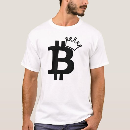 Bitcoin王Black Logo Design Tシャツ (正面)