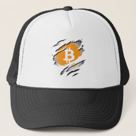 Bitcoin破れたロゴのリビールイメージ – Trucker Hat キャップ