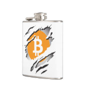 Bitcoin破れた画像とロゴフラスコ フラスク (左)