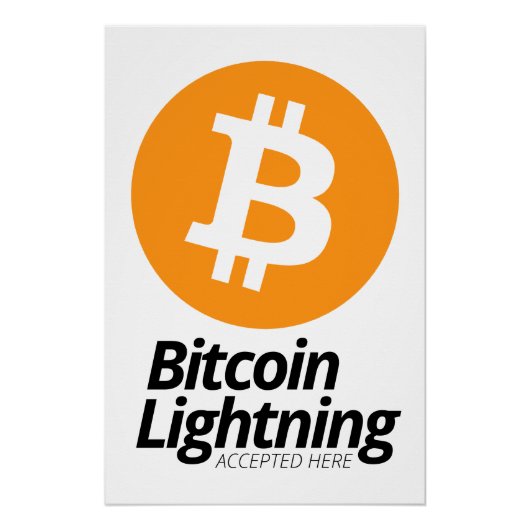 Bitcoin稲妻の受け入れ ポスター (正面)
