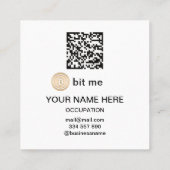 Bitcoin財布QRコードBit Meオンラインロゴの挿入 スクエア名刺 (裏面)