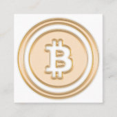 Bitcoin財布QRコードBit Meオンラインロゴの挿入 スクエア名刺 (正面)