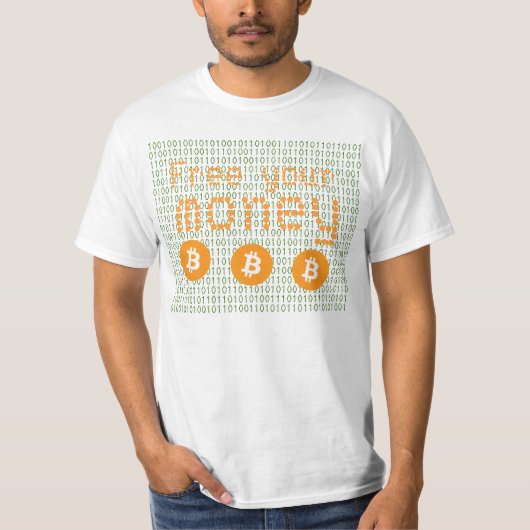 Bitcoin - – お金を解放する tシャツ (正面)