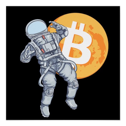 BITCOIN – クリプト宇宙飛行士 – 月へ ポスター (正面)