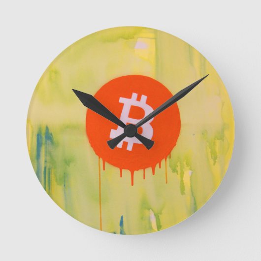 Bitcoin ラウンド壁時計 (正面)