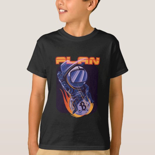 Bitcoin - 暗号資産の宇宙飛行士 tシャツ (正面)