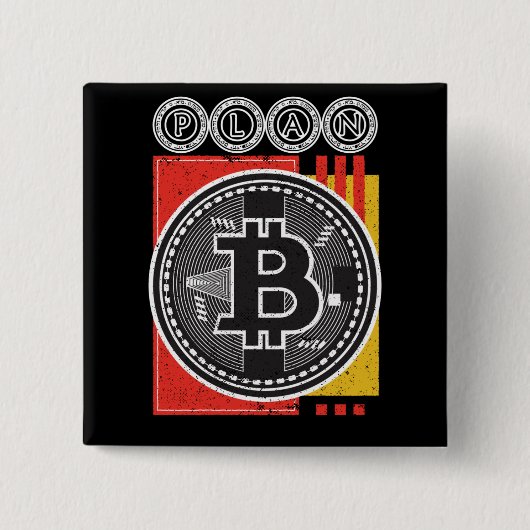 Bitcoin - 暗号通貨 - プランB 缶バッジ (正面)