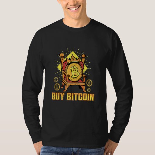 Bitcoin 買 King Btc Cryptocurrency Blockchain Cry Tシャツ (正面)