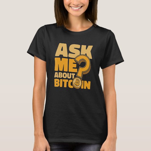 Bitcoin 頼 Crypto Currency Blockchain Biについて Tシャツ (正面)