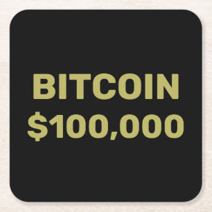 Bitcoin 100000お祝い スクエアペーパーコースター