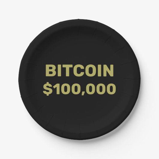 Bitcoin 100000お祝い ペーパープレート (正面)