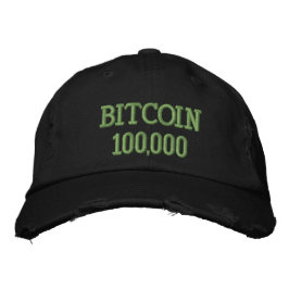 Bitcoin 100000お祝い 刺繍入りキャップ