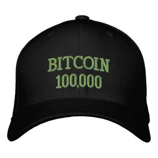 Bitcoin 100000お祝い 刺繍入りキャップ (正面)