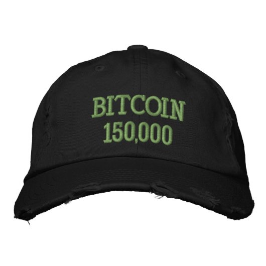 Bitcoin 150000 Celebration 刺繍入りキャップ (正面)