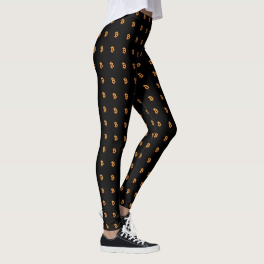 Bitcoin 3 D Logo Leggings - Cryptocurrency girl レギンス (右)