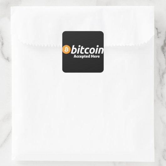 Bitcoin Accepted Here スクエアシール (バッグ)
