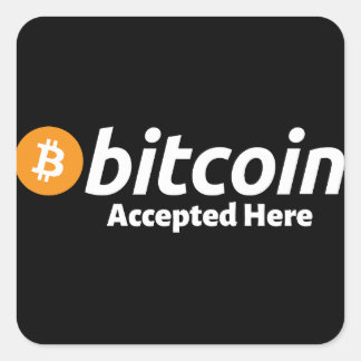 Bitcoin Accepted Here スクエアシール
