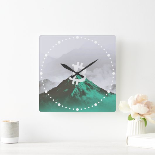 Bitcoin All-Time-High (ATH) スクエア壁時計 (ホーム)