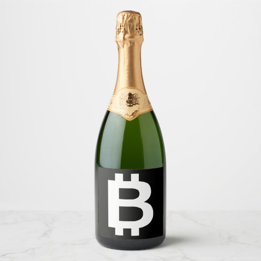 Bitcoin Bワイクールンきらめくラベル スパークリングワインラベル (正面)