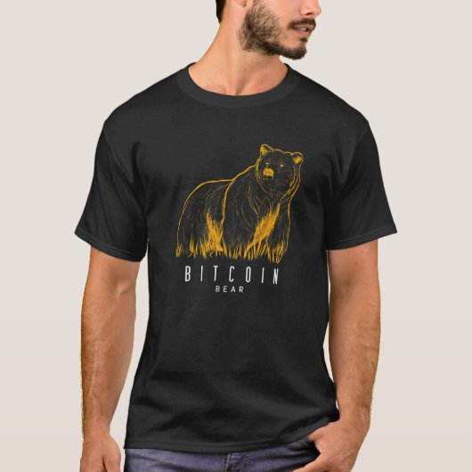 Bitcoin Bear Hand Drawn Crypto BTC Cryptocurrency Tシャツ (正面)