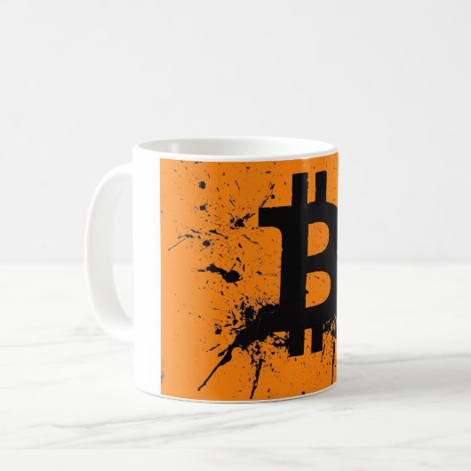  Bitcoin Becher コーヒーマグカップ (正面左)