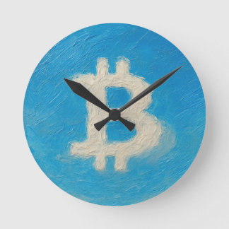 Bitcoin Blue Sky (Oil, Style: 1) ラウンド壁時計