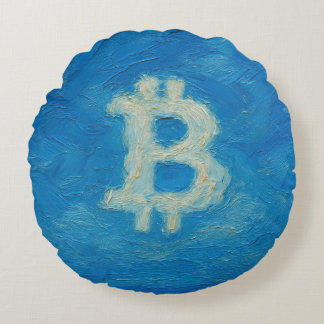 Bitcoin Blue Sky (Oil, Style: 2) ラウンドクッション