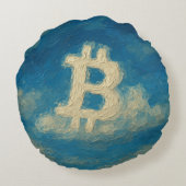 Bitcoin Blue Sky (Oil, Style: 3) ラウンドクッション (裏面)